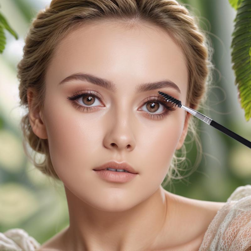Dual-Ended Eyelash and Eyebrow Comb Makeup Brush Set with Curler