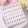 1 Box Colorful Resin Earrings, Plastic Earrings, Crystal Ear Studs, Set of Ear Bone Pins