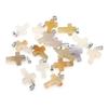 5Pcs Natural Stone Quartz Pendants Exquisite Cross-shaped Semi-precious Charms for Jewelry Making DIY Necklace Accessory Easter Gifts