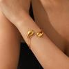 18K Gold-Plated Stainless Steel Teardrop Open Bangle – Versatile, Fashionable Bracelet for Women