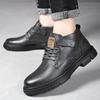 Autumn Retro Men Casual Ankle Boots Fashion Platform Shoes Business Chelsea Boots for Men Leisure Dating Party Men Leather Boots