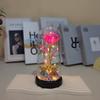 Eternal Flower Glass Lamp Plastic Cover Night Light Rose Simulation Flower With Bear Valentine Day Gift For Girlfriend