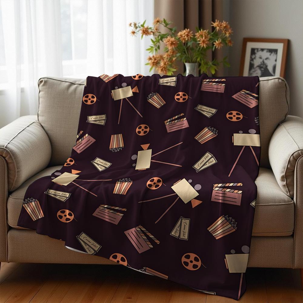 Vintage Brush Stroke Leopard Cartoon Anime Print Flannel Blanket Soft Warm Throw for Kids Bedroom Sofa Christmas Office Car