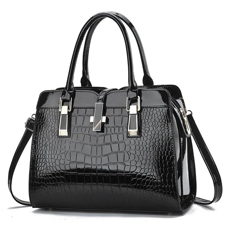Luxury Brand Designer Women'S Handbag Large Capacity Casual Shoulder Bag Crocodile Pattern Crossbody Bag Commuting Tote Bag