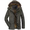 Neuer Herbst Winter Mittellanger Herren Baumwollmantel mit Kapuze und Plus-Fleece, Fabrikdirekt Herren Winterjacke