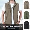 Fashion Men Casual Solid Outdoor Quick-drying Vest Jacket Tops Blouse