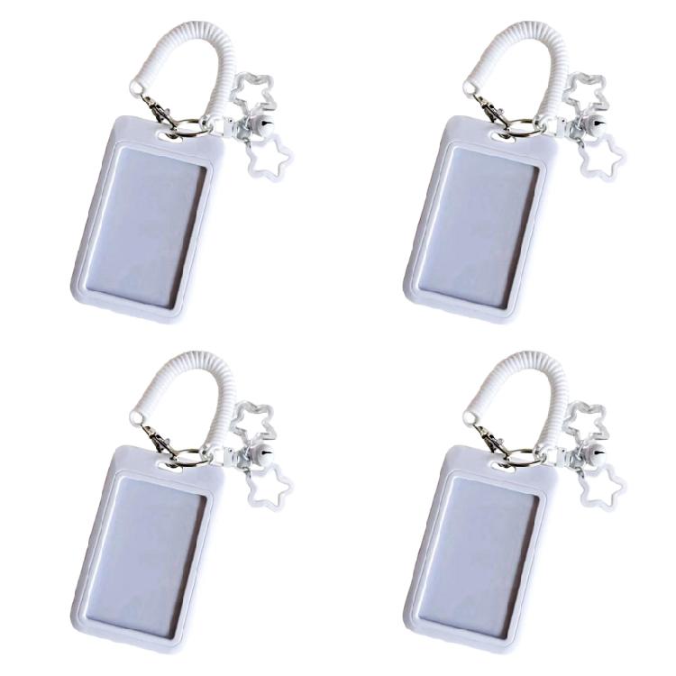Pack of 4pcs Star Shaped Keychain Card Pocket Secure Lock Lightweight Portable Multiple Colors Plastic Construction