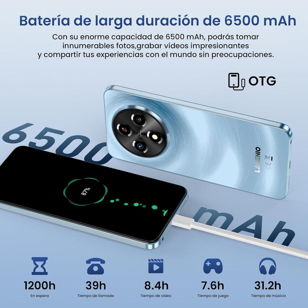 LAGENIO A12 Pro Smartphone, 6,9 Zoll HD-Bildschirm, 24(8+16)GB 256GB/1TB,Android 15, 6500mAh Akku,4G