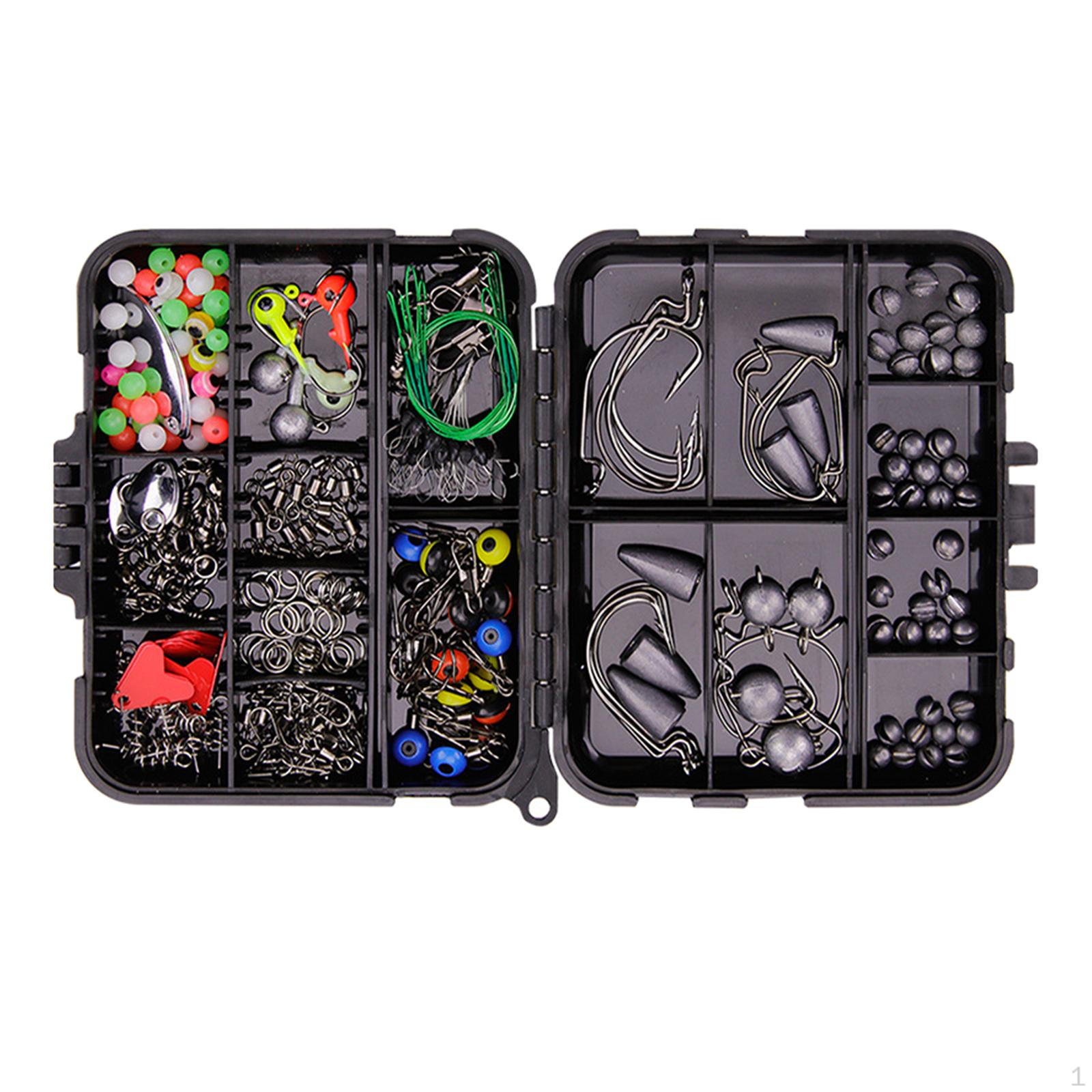 

257 PCS Fishing Accessories Kit Equipment Assorted Box чорний