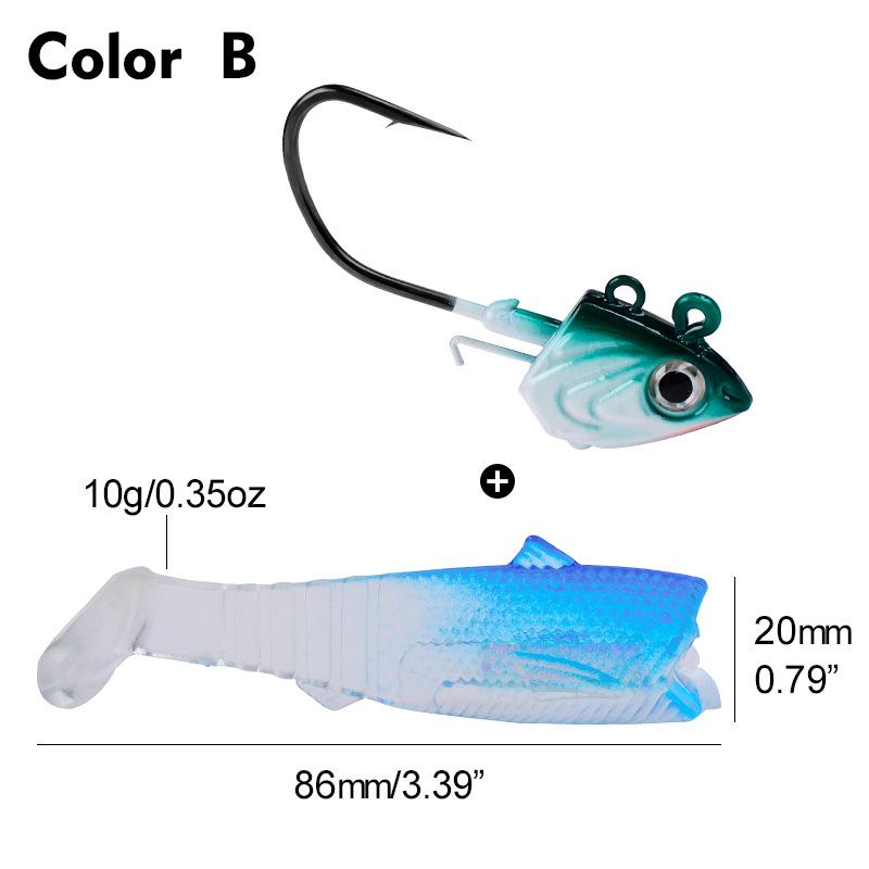 Anti-Snag Soft Fish Lead Head Lure Hooks with 30g, 35g, 45g Weights