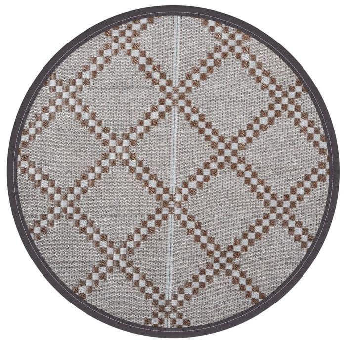 VidaXL Tapis d'extérieur marron Ø120 cm PP, tapis de jardin, tapis de sol, moquette de sol, carpette, tapis de patio 368478