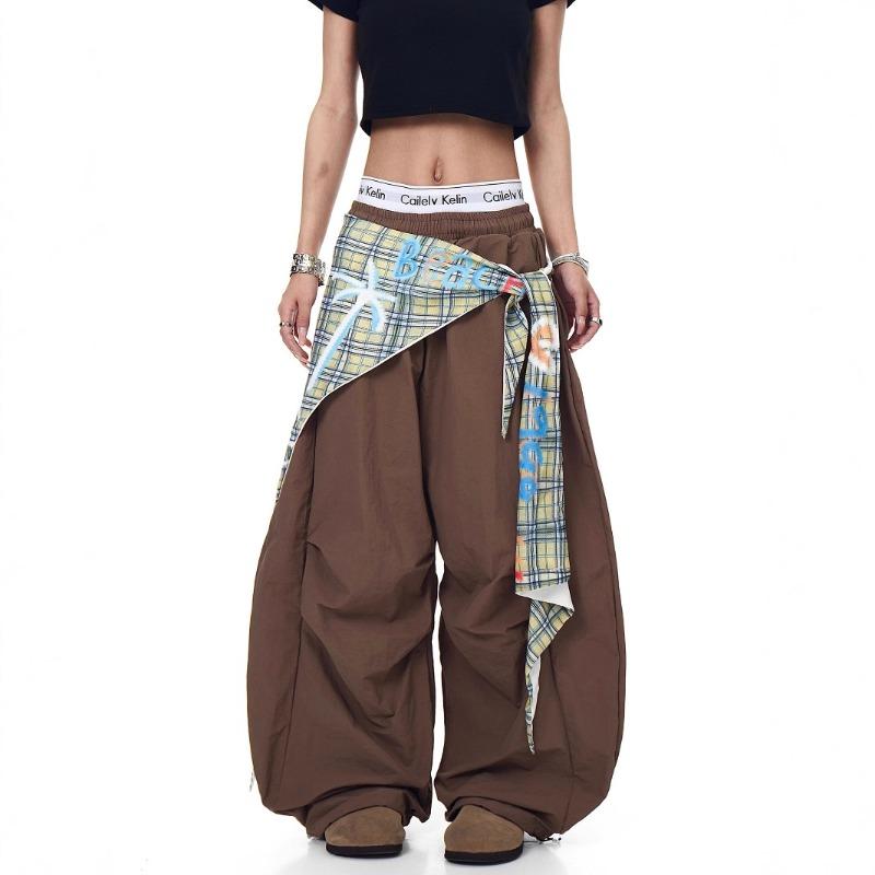 Retro Design Tooling Paratrooper Pants for Men and Women, Summer New Loose Pleated Wide-leg Trousers
