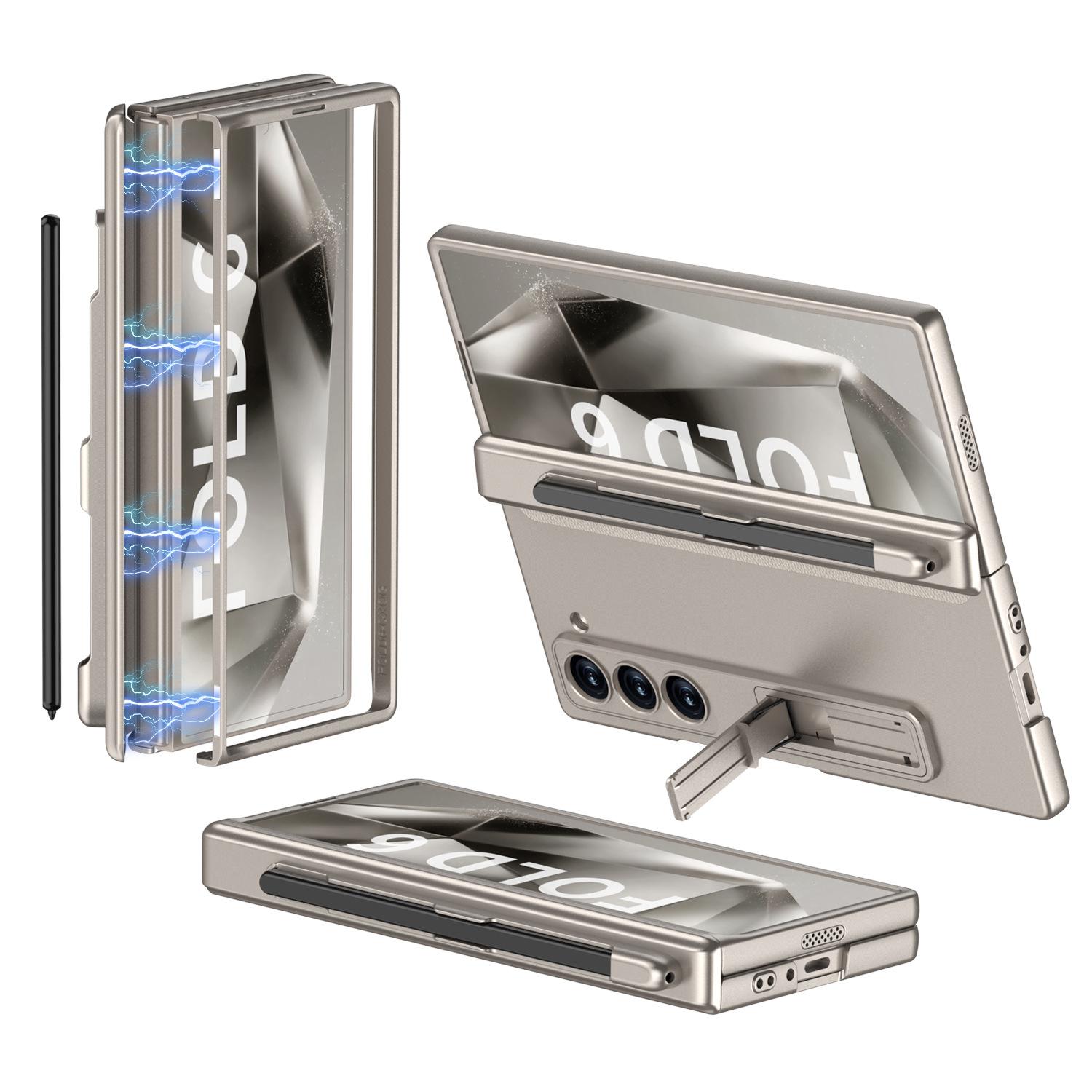 

Чехол для мобильного телефона Samsung ZFold6, центральный вал, магнитное притяжение, шарнир, полная защита, слот для стилуса, противоударная жесткая поликарбонатная оболочка, модная складная оболочка SM-Fold6