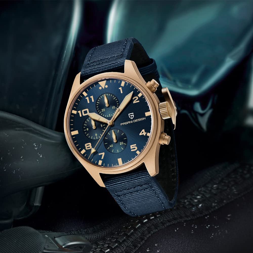 PAGANI DESIGN Watch Japanese SEIKO VK67 Movement Pilot Watch Chronograph  Stainless Steel Case Waterproof Business Work Dress Watch Stainless Steel   buy the best products in the Ayzeze online store
