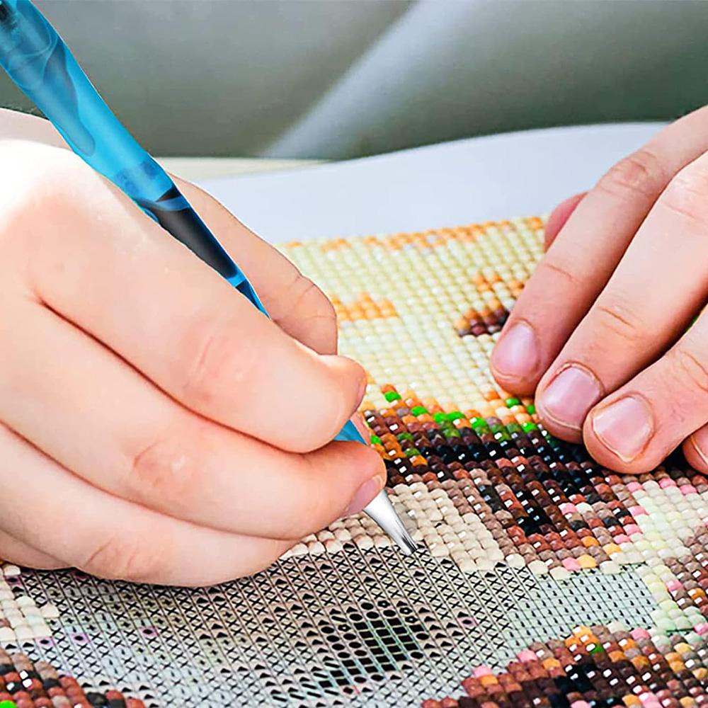 Harz Diamantmalerei Stift Diamantmalerei Werkzeug und Zubehör Punktbohrer Stift mit Metallspitzen Handwerk Nagelkunstwerkzeuge