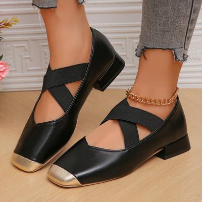 Chaussures Mary Jane grande taille printemps et automne bouche peu profonde tête carrée une pédale avec jupe chaussures simples de soirée françaises