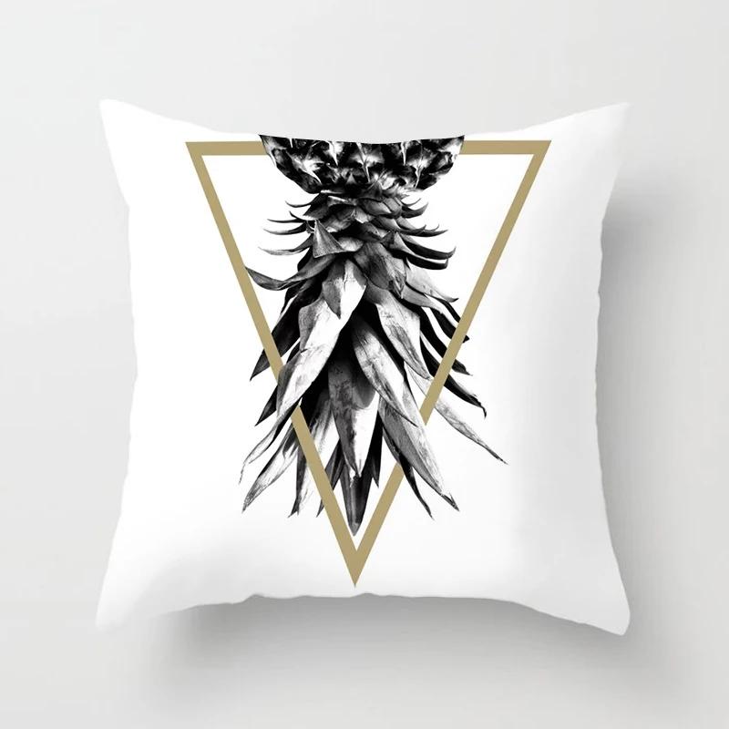 Cushion Cover 45*45cm Golden Leaves Soft Peach Skin Cashmere Throw Pillow Cover Sofa Pillowcase Merry Christmas Home Decor