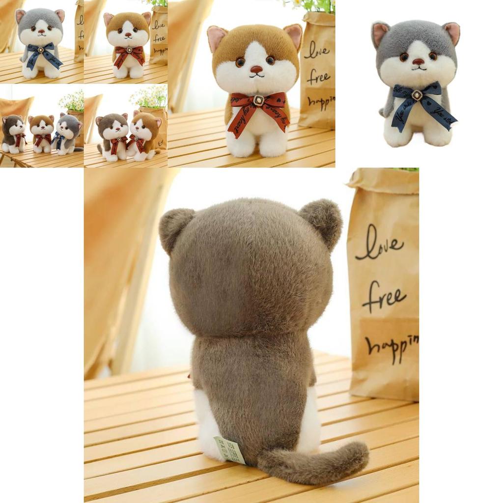 Adorable Plush Cat Doll Soft Three Color Cat Plush Toy 8 Inch For Kids Birthday Gift