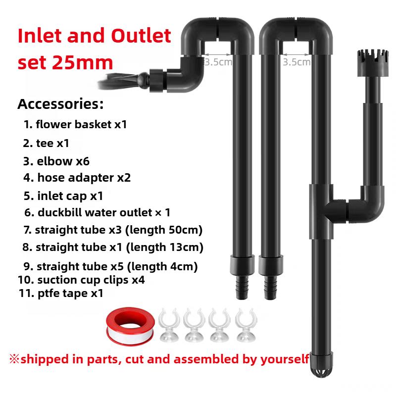 PVC Aquarium Water Inlet Outlet Pipe Tube Fitting Water Skimmer Inflow Outflow Fish Tank Filter Accessories Fishbowl Equipment
