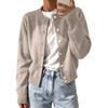 Women's Long Sleeve Button Front Neck Knit Cardigan Sweater for Everyday Wear