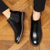 Autumn British Chelsea Boots Men's Retro Leather Short Boots Business Formal Pointed Office Oxford Shoes