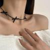 Women's Black Lace Ribbon Ballet Core Choker Necklace