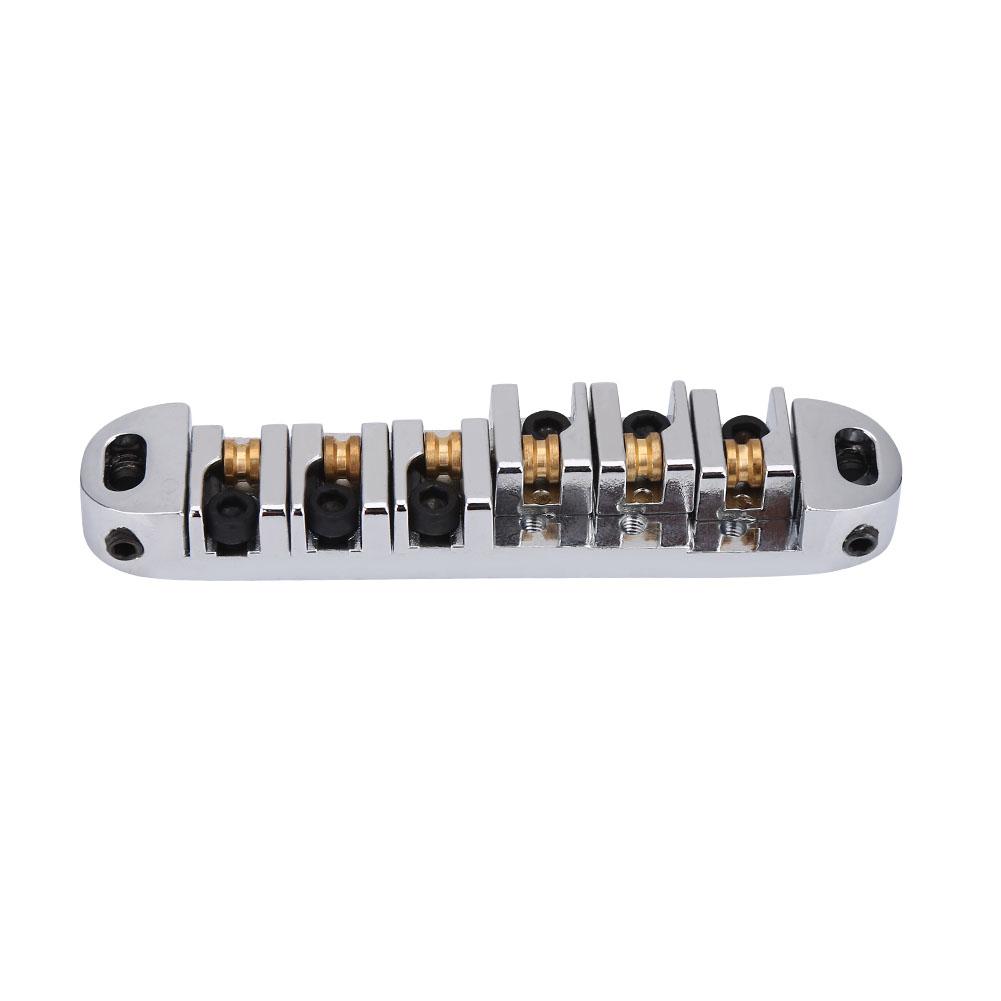 Roller Saddle Bridge & Tailpiece Set Replacement Part for LP Style 6 String Electric Guitar