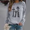 Giraffe Pattern Long Sleeve Round Neck Women's Sweatshirt