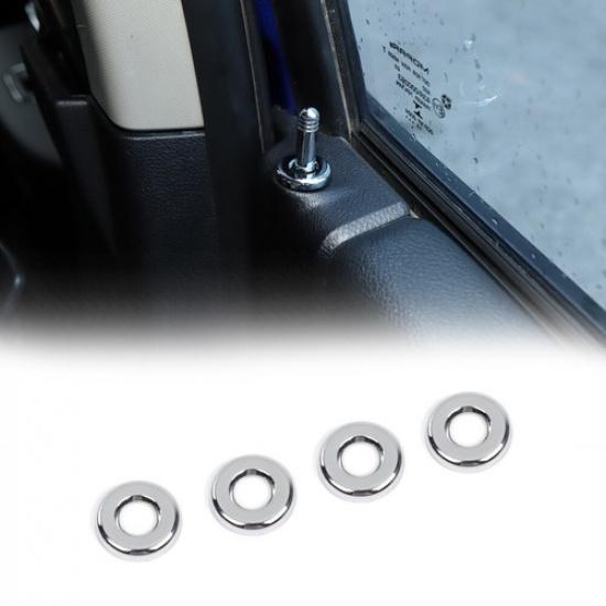 

4X Inner Door Lock Pin Ring Trim Decoration Cover For Dodge RAM 1500 10+ Chrome