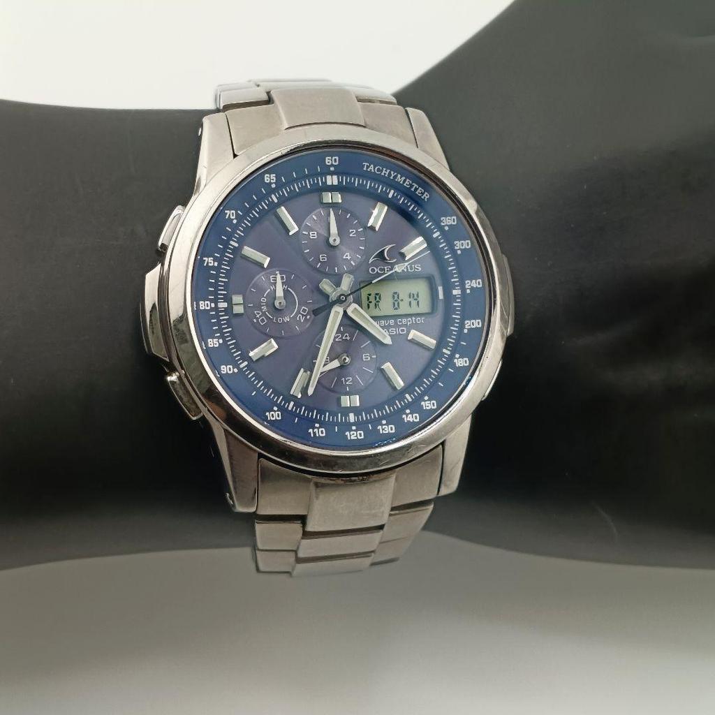 Used New battery/Working, First Generation Oceanus OCW-500TDJ, Radio-controlled Solar, Blue Dial