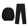 Li-Ning Fashion Logo Print Solid Color Loose Round Neck Sweatshirt Comfortable Long Pants Casual Sports Suit Unisex suit AWDUH61-1+AKLVB57-1