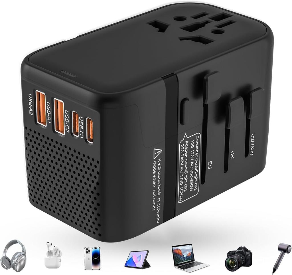 220V to 100V Transformer for International Power Outlet Sine Wave 2 USB 2 Travel Hair Compatible with up to 200 Including the United and South Made in