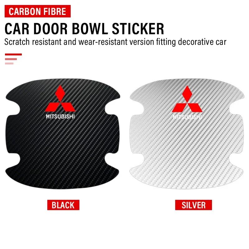 4PCS Car Door Handle Protection Sticker Emblem Car Styling For Mitsubishi Lancer ASX Outlander Pajero Carisma L200 Galant EVO LP7