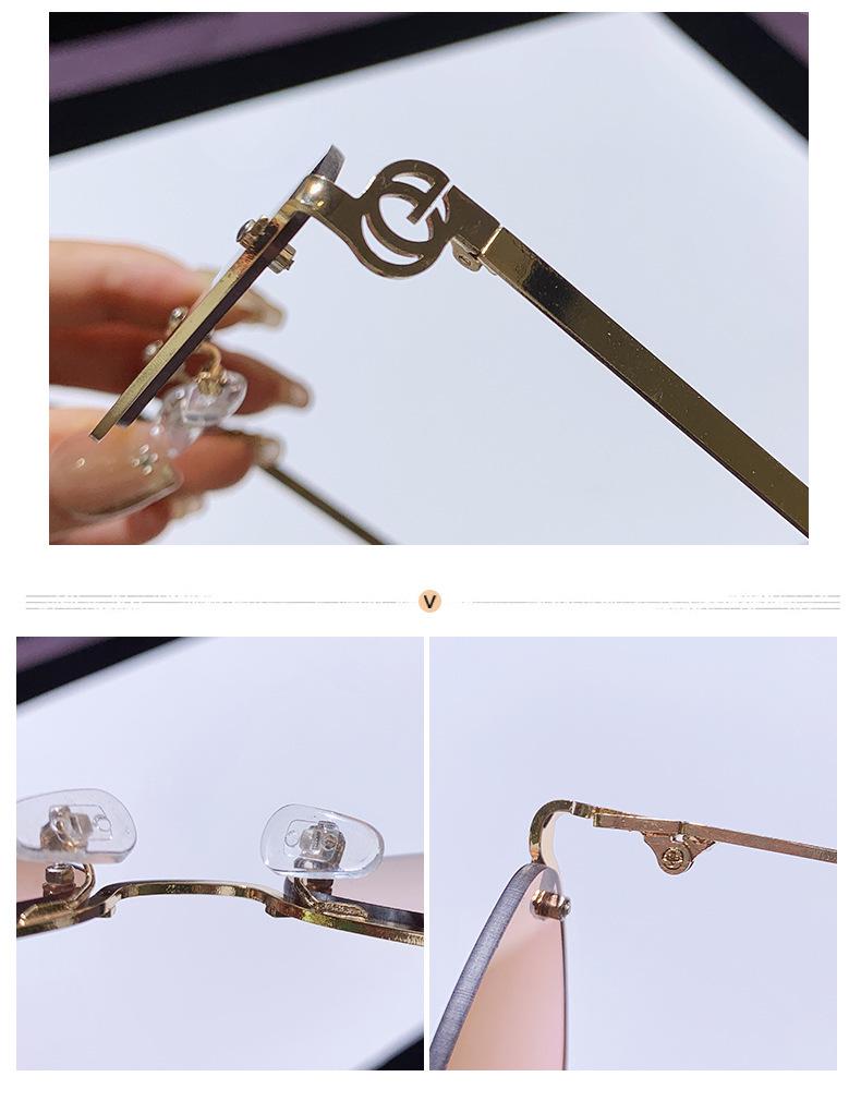 High-End 2025 Semi-Rimless Diamond Sunglasses - Modern, Trendy European & American Style