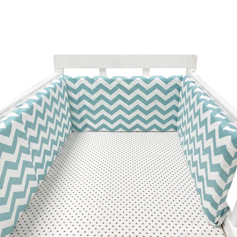 Soft Pure Cotton Removable and Washable Baby Crib Bumper, Anti-Collision, One-Piece Design