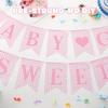 2 Pcs Pre Strung Pink Gingham Sweet Baby Girl Banner Pink Girl Baby Shower Banner Decorations for Gender Reveal Party Decor Supplies Table Wall