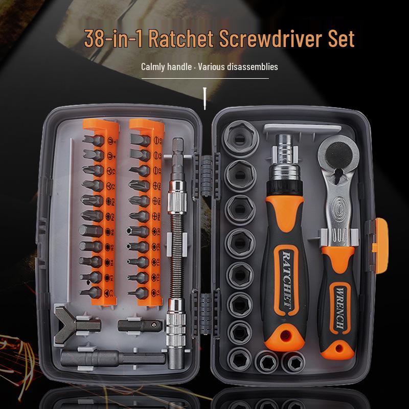 38-in-1 Multifunctional Household Ratchet and Phillips Screwdriver Set