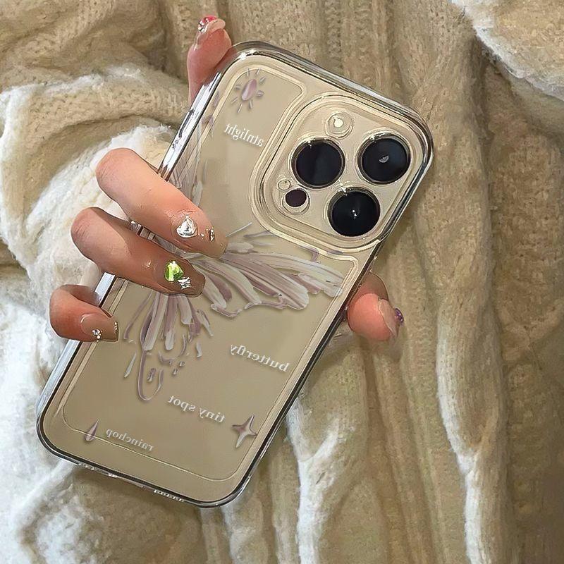 Fashionable Butterfly Pattern Phone Case for IPhone 16 14 13 17 12 11 15 Pro Max IPhone 16 15 14 Plus Transparent Soft TPU Cover