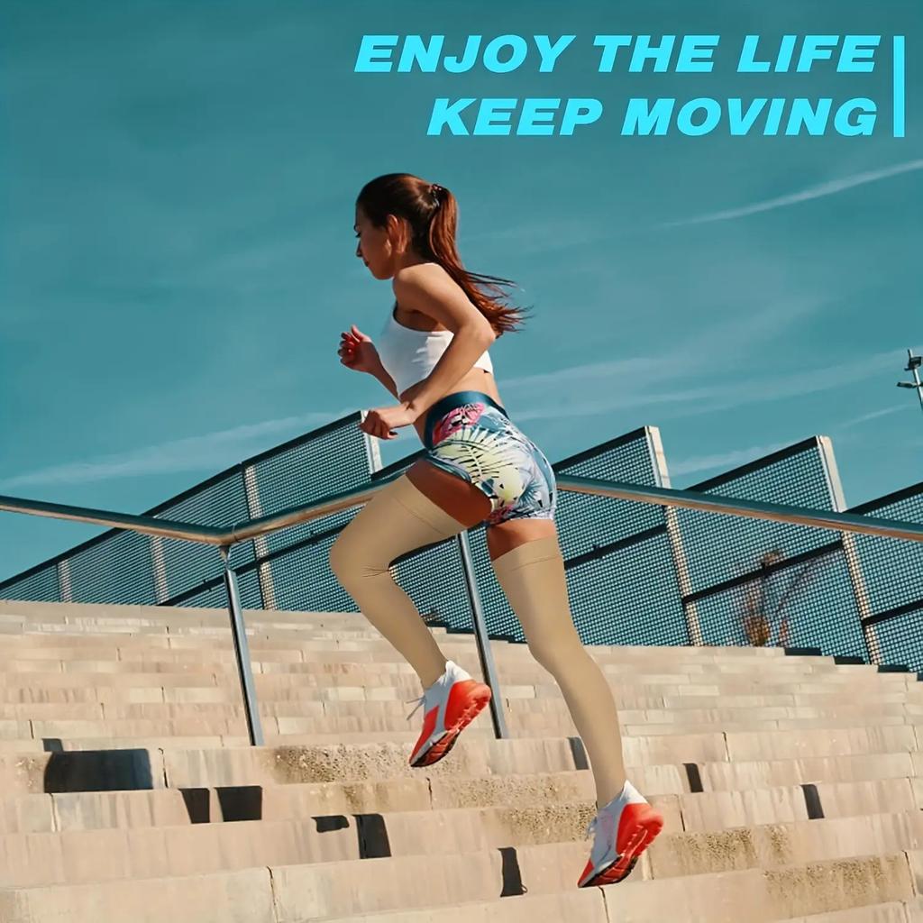 2pcs Size (2XL-7XL) High-Calf Compression Socks with Thigh Coverage - 20-30mmHg Pressure for Varicose,, Post-Surgery