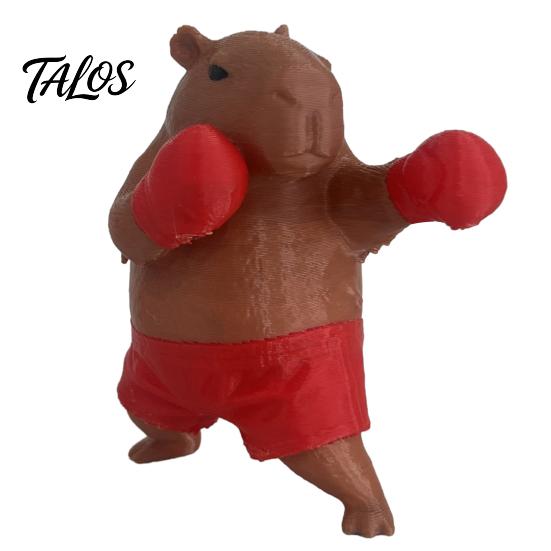 Whimsical Boxer Animal Figure Boxing Capybara Figurine, Funny Desktop Ornament for Stress Creative Gift Friends Relief, Cute Statue Home Office