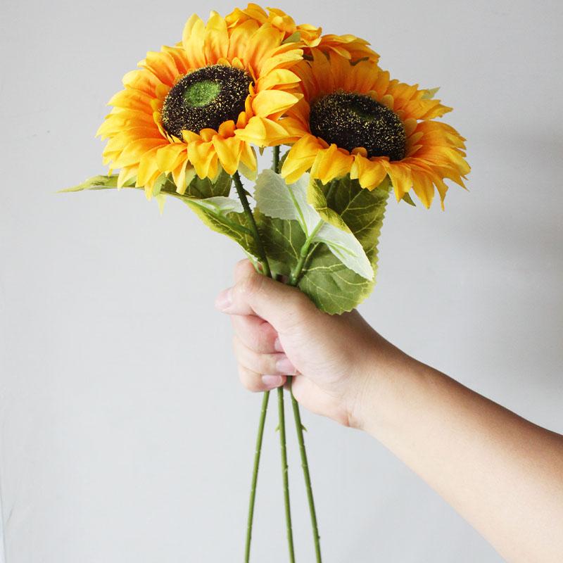 5PCS Artificial Sunflowers Bouquet Flowers Fake Decoration for Outdoor Garden Home Decor Wedding Graduation Party Arrange Flower
