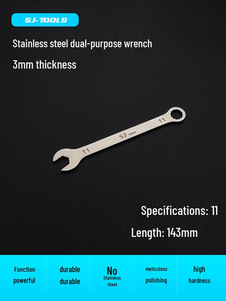 Shangjiang Reversible Ultra-Thin Stainless Steel Open-End Wrench for Auto Repair