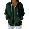 Women's Casual Fashion Long-Sleeved Zip-Up Christmas Print Knitted Hoodie