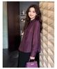 Rongtai Women's 2026 Spring Tencel Glossy Stand Collar Shirt