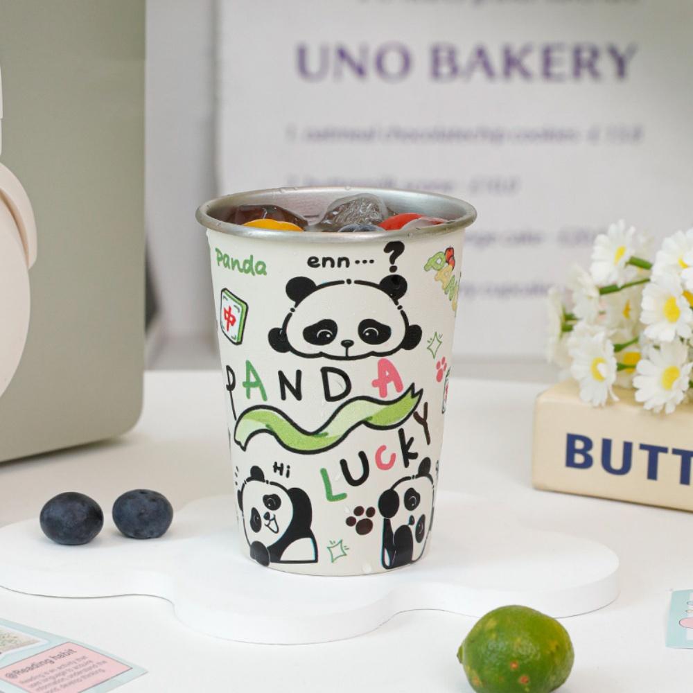 Reusable Stainless Steel Pint Cups Stainless Steel Cup Pint Cup Tumbler Water Tumbler Animal Pattern 201-300ml