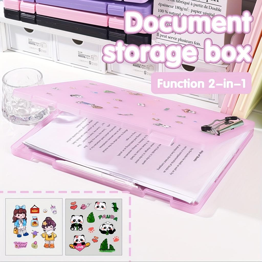 An A4 Pp Writing Pad With Storage Function, Multi-functional Document Office Supplies, Students Sorting Tools, Send Cute Sticker