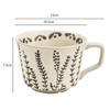 350ML Ceramic Mug Large Coffee Cup Tea Mug Home Office Water Cup Big Breakfast Milk Juice Cup Leaf Pattern Porcelain Drinkware