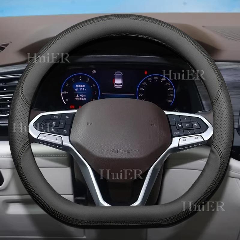 New For VW Volkswagen Nivus D Type Flat Bottom Steering Wheel Cover Breathable Anti-Sweat Auto Decoration Interior Accessories