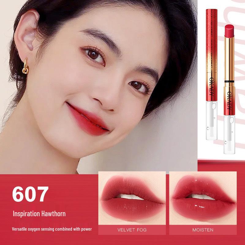 

Ope Lock Matte Lipstick: Retro 7 Colors, Non-Stick, Slim Tube