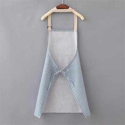 Kitchen Cooking Apron Cotton Linen Stripe Printed Anti-oil Sleeveless Aprons For Men Women Cooking Baking Waist Apron Household